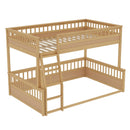 Full XL over Queen Bunk Bed with Ladder and Guardrails, Natural