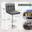 Modern PU Leather Adjustable Swivel Bar Stools Deep Gray