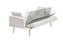 69 Inch Sofa Bed Beige with Adjustable Teddy Sofa for Small Space Living Room and Bedroom