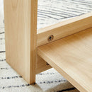 A modern and practical log colored textured coffee table,tea table. The double-layer coffee table is made of MDF material. Suitable for living room 43.3"x21.6"x16.5"