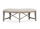 Paxton Place - Curved Bench With Upholstered Seat - Dovetail Gray