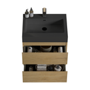 U090-Alice24W-106 Alice 24" Natural Oak Bathroom Vanity with Sink, Large Storage Wall Mounted Floating Bathroom Vanity for Modern Bathroom, One-Piece Black Sink Basin WITHOUT Drain, Pre-assembled