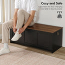 39.3Inch Walnut Storage Bench Featuring Extra Lift