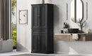 Bathroom Storage Cabinet with Doors and Drawer, Multiple Storage Space, Adjustable Shelf, Black (Old Sku:WF308204AAB)