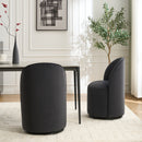 Set Of 1 Upholstered Kitchen & Dining Room Barrel Chair, Mid Century Modern Round Velvet Dining Chair, 360 Degree Swivel Comfy Armless Accent Makeup Vanity Side Chair for Bedroom Living Room