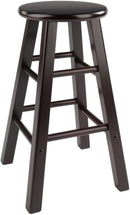 Espresso Counter Stool Set 2 Piece Solid Wood 24 Inch