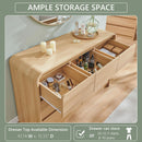 Contemporary Oak Seven Drawer Dresser With Textured Surface