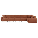 Elysia 6-piece Chenille Upholstered Modular Sectional Sofa Coral