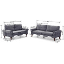 2 Piece Sectional Sofa Set with Movable Pillows, 5 Seat Convertible  Couch Sets,  Upholstered Sofa for Living Room Office, Bedroom & Apartment,  Gray
