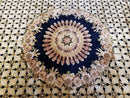 Indian Rug with Tibetan Weave, 6x8 - 6x9 Rugs, Indo-Tibetan Rug, Black and Cream Beige Tan, Floral Border, Soft Rug, Handmade Area Rug, Wool
