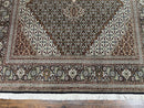 Wonderful Persian Tabriz Rug 7x10 ft, Very Fine 50 Raj 350 KPSI Oriental Carpet, Herati Mahi Pattern, Authentic Hand Knotted Handmade Wool Vintage