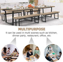 71 Inch Grey Dining Table Industrial Farmhouse Style