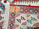 Vintage Moroccan Carpet 5x7 Area Rug, Berber Rug, Handmade Soft Wool Rug, Red Ivory and Blue, Geometric Medallion Rug, Bohemian Rug, Nice