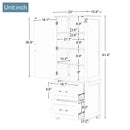 Tall Bathroom Storage Cabinet, Freestanding Storage Cabinet with Two Drawers and Adjustable Shelf, MDF Board with Painted Finish, White (Old Sku:WF312728AAK)