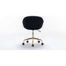 Mesh Fabric Home Office 360Swivel Chair Adjustable Height With Gold Metal Base,Black