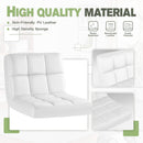 White PU Leather Swivel Bar Stool Set Of 2 Adjustable Height