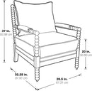 Spindle Accent Chair Smoke Grey Textured Upholstery