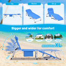 3-in-1 Heavy Duty Tanning Chair with Face Hole Adjustable 5-Position Folding Chaise Lounge Chairs for Outside Portable Lay Flat Beach Lounge Chair for Outdoor Sunbathing Patio Pool Lawn Camping Deck P