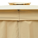 TREXM 10x10 Outdoor Gazebo Tent with Double Roofs, Patio Gazebo with Mosquito Netting and Privacy Screens, Patio Canopy for Shade and Rain for Backyard, Garden, Lawn and Deck (Beige)