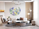 Meadow Flowers Printed Transparent Acrylic Circle