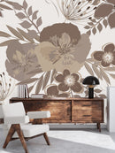Stylish Brown Floral Wallpaper Vogue