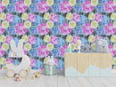 Brightly Colors of Animals Pattern Wallpaper