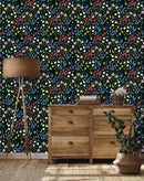Fashionable Dark Wallpaper with Little Flowers