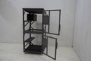 Catio Large Wooden Cat House Outdoor Indoor Cat Enclosures On Wheels, Wooden Kitty House Shelter Outside with Resting Box, Waterproof Roof (Grey, 31.5' D x 36.6' W x 71' H)