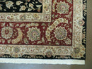9' X 12' Vintage Handmade Fine Chinese Oriental Floral Wool Rug Silk Black