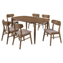 Dortch 7-piece Oval Solid Wood Dining Set Walnut