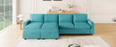 Convertible U-shaped Sectional Sofa with Storage Chaise Lounges & USB Ports, Teal, Twill Polyester, 103.9'