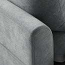 Modern L-Shaped Sectional Sofa with Storage, Movable Ottoman, and Throw Pillows, Grey Chenille, 83'