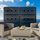 Outdoor & Indoor Privacy Screen Metal Privacy Screen 76' H×48' W, Freestanding Decorative Privacy Screen for Deck Balcony Patio, Privacy Fence Panels for Outside Lawn Garden PS118 BLACK