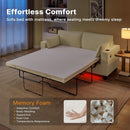 Beige 65-Inch Sleeper Sofa Bed, 2-in-1 Convertible