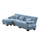 Luxury Modular Sectional Sofa Couch,Oversized L Shaped Cloud Couch for Living Room,Deep Seat Sofa Couch with Convertible Ottoman,Chenille Blue