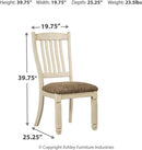 20 Inch Upholstered Dining Chair Antique White Set Of 2