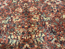 Persian Area Rug 8 x 11.6, Wool, Royal Hunting Scene, Vintage Couristan Rug, Red, Allover Pattern, Belgium Power Loomed