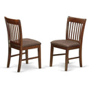 Mahogany Dining Table Set 5 Piece With Linen Chairs