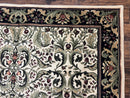 Oriental Rug 8x11, Floral Pattern, Ivory and Black