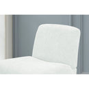 Comfy Accent Chair, Upholstered Slipper Chair, Armless Chair with Wood Legs and Soft Fabric for Living Room, Bedroom, White