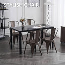 Tolix Style Metal Dining Chair 18 Inch Stackable Set Of 4