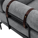 Modern Loveseat Sofa 59' Sofa Couch 2-Seater with USB Ports, Unique Cylindrical Armrests, Grey Chenille