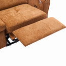 2-in-1 Sofa 82' Three-seater Sofa with Sofa Bed and Reversible Recliner, Orange Chenille