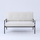The 53-inch beige sofa offers a spacious layout in the small apartment, easily handling various scenarios from watching movies to working