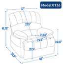 Large Manual Recliner Chair in Fabric for Living Room, Beige