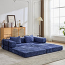 Convertible Floor Sofa Bed With Pillow Back Support Armrest
