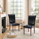 Parsons Dining Chairs Set Of 4 Black Upholstered Nailhead Trim