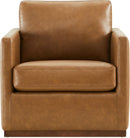 Swivel Accent Chair FauxLeather SaddleBrown Armchair LivingRoom
