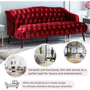 Comfy 3-seat Sofa with Wooden Legs, PU, for Living Room and Study