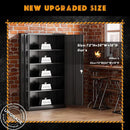 Black Metal Storage Cabinet With Lockable Shelves Heavy Duty
